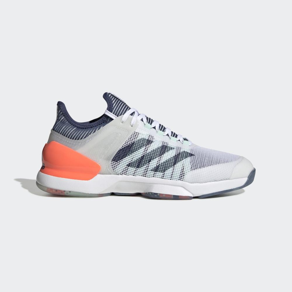 Adidas Men's Adizero Ubersonic 2.0 Tennis Shoes White/Indigo/Coral Ireland FU9468